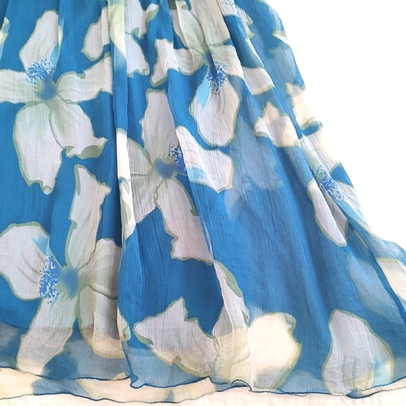 MSSP Max Studio Womens Silks Halter Bustier Empire Flair Skirt Dress/Size M - Picture 5 of 11